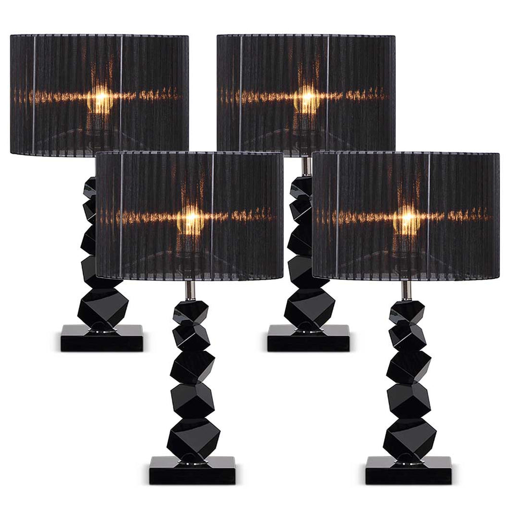 NNEAGS 4X 55cm Black Table Lamp with Dark Shade LED Desk Lamp-0