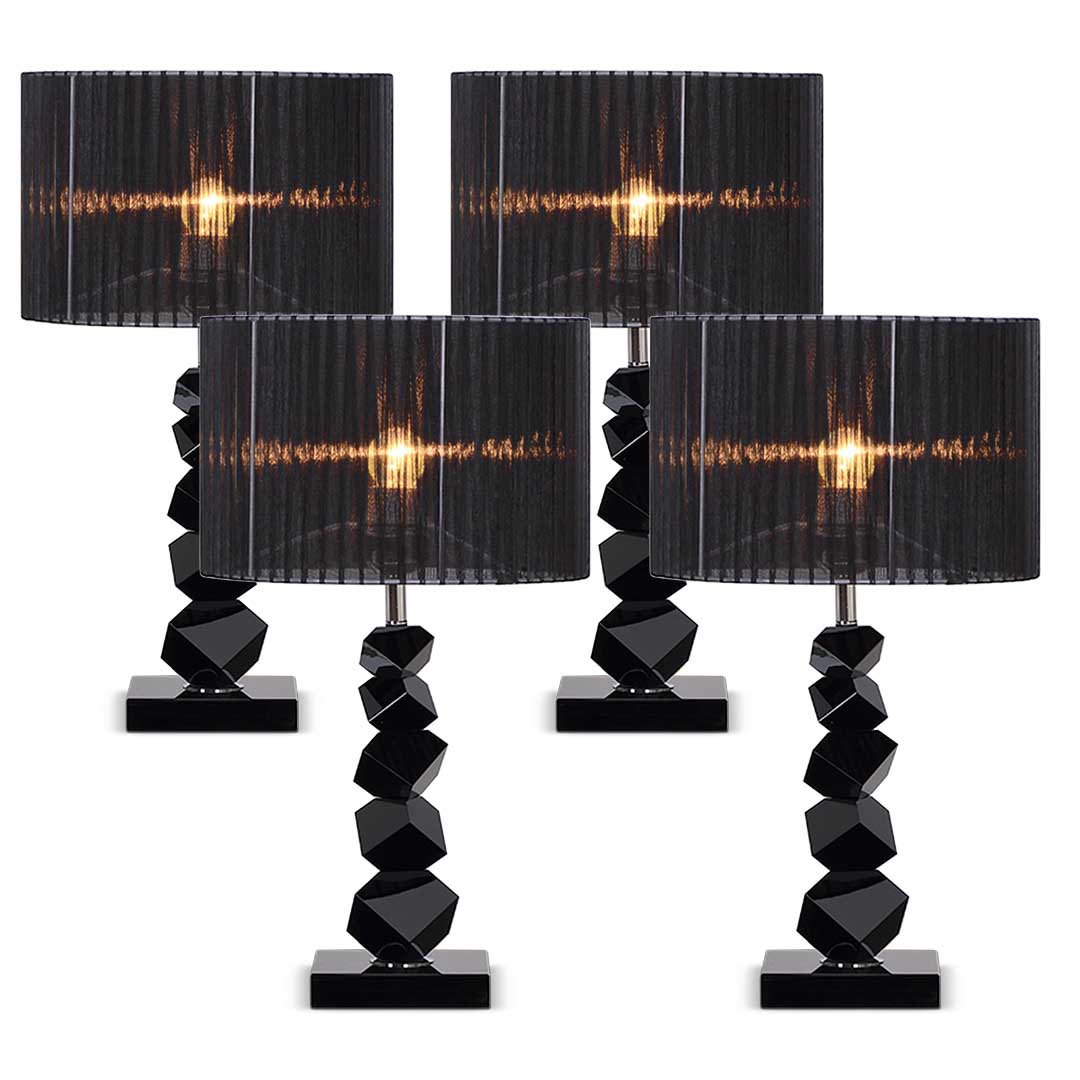 NNEAGS 4X 55cm Black Table Lamp with Dark Shade LED Desk Lamp-0