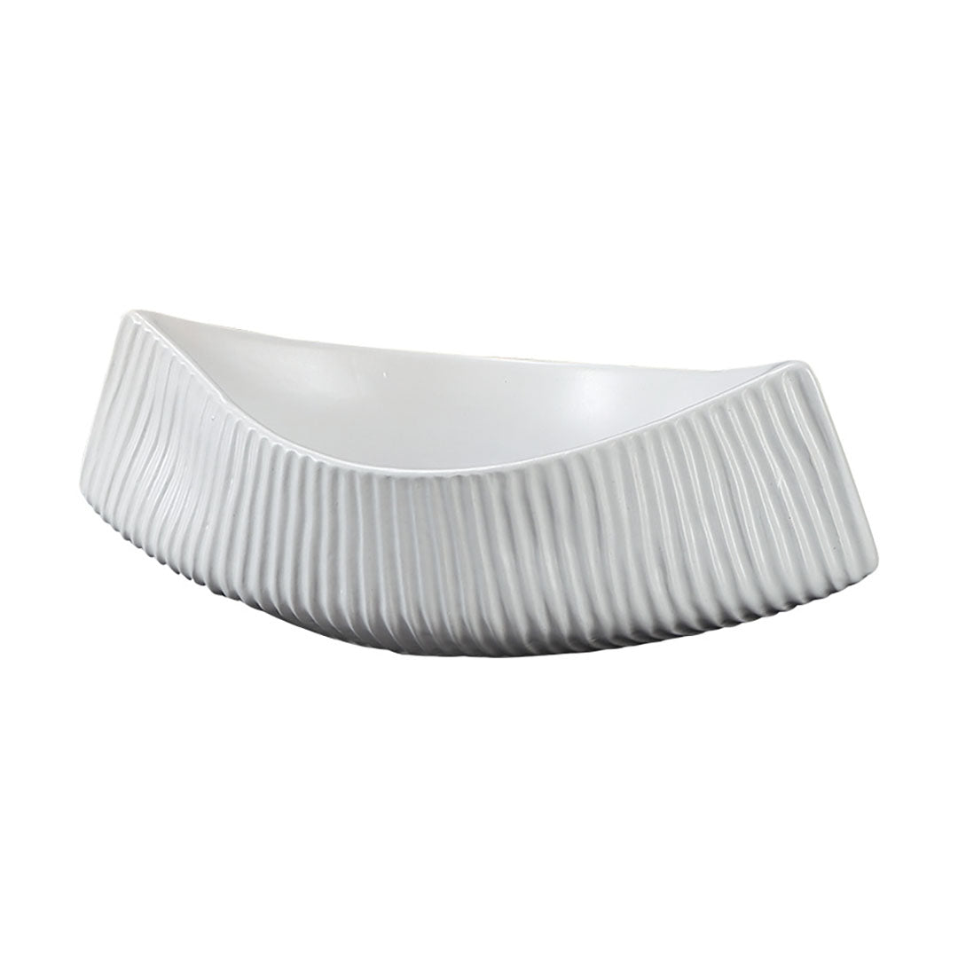 SOGA 37x12.5cm Ornament Boat Shaped Plate Ceramic Food Decoration Serving Tray For Kitchenware-0
