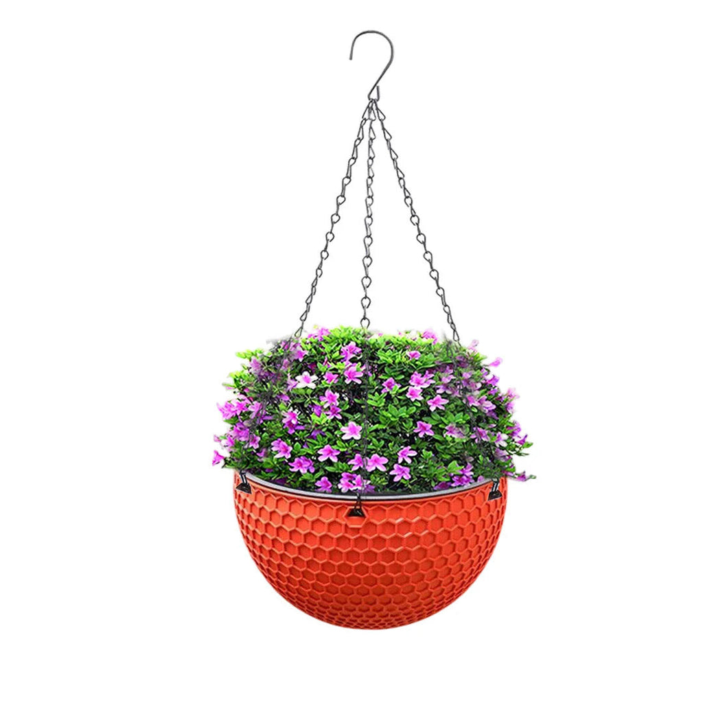 SOGA 16" Red Hanging Planter – Indoor Outdoor Pot with Drainage-0