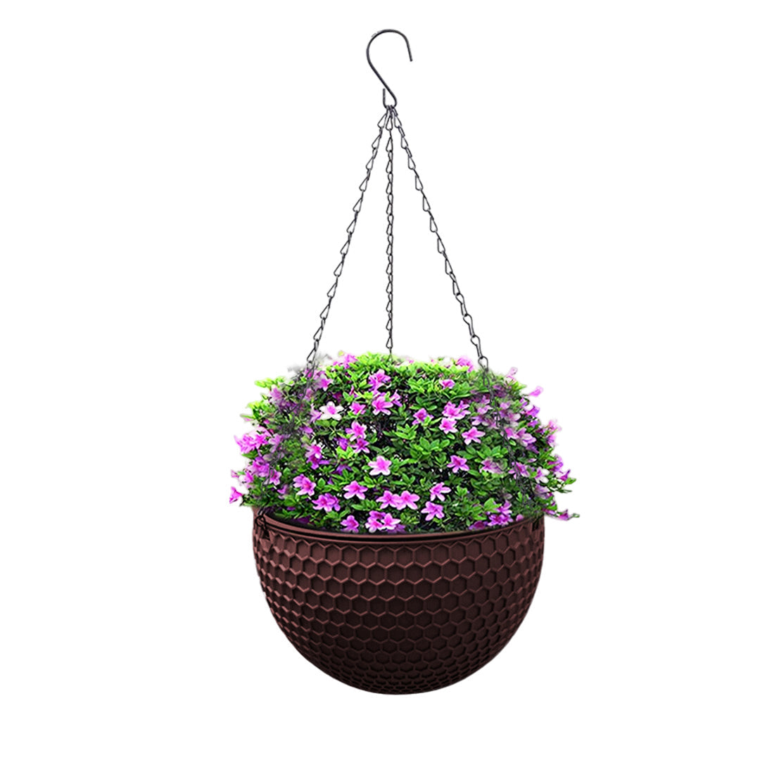 SOGA 16" Coffee Hanging Planter – Indoor Outdoor Pot with Drainage-0