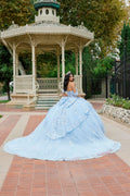 Floral Lace Ball Gown with Dramatic Train Quinceañera with JTJT1498J