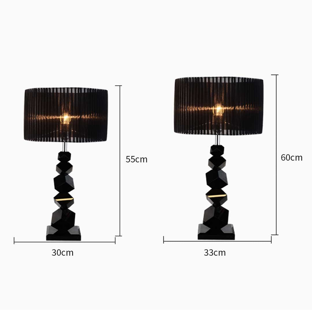 NNEAGS 4X 55cm Black Table Lamp with Dark Shade LED Desk Lamp-1