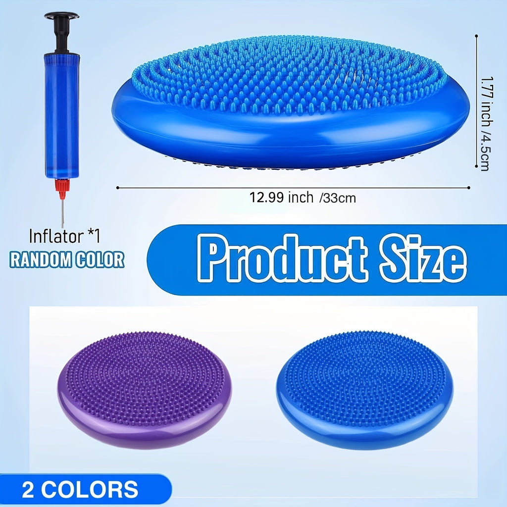 2pcs Inflatable Balance Boards - Stability & Core Strength Trainer(Blue & Purple)-1