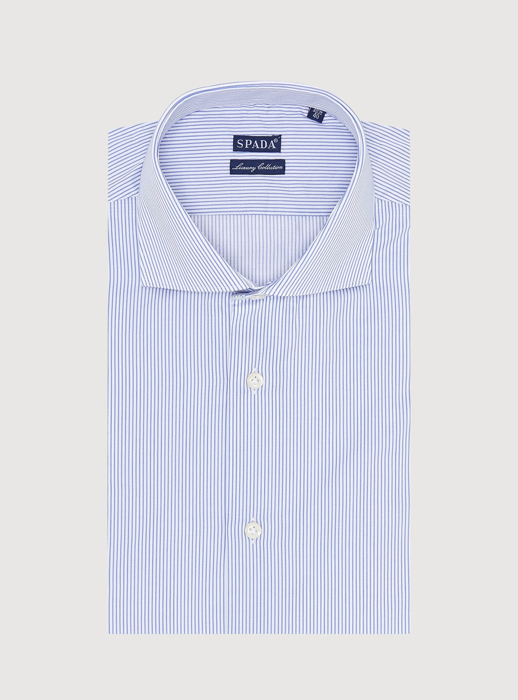 Camicia collo francese  in puro cotone a riga stretta