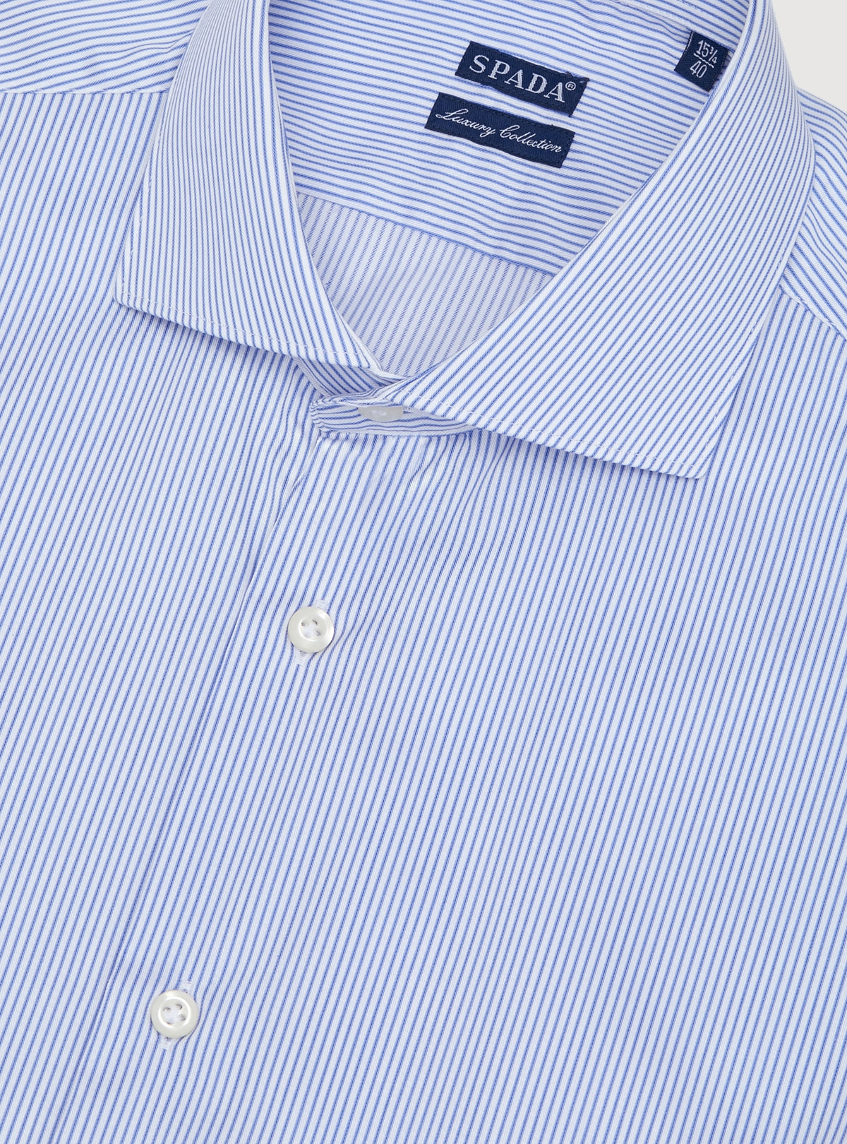 Camicia collo francese  in puro cotone a riga stretta