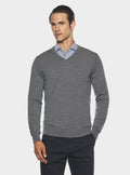 Maglia scollo a V in lana merino