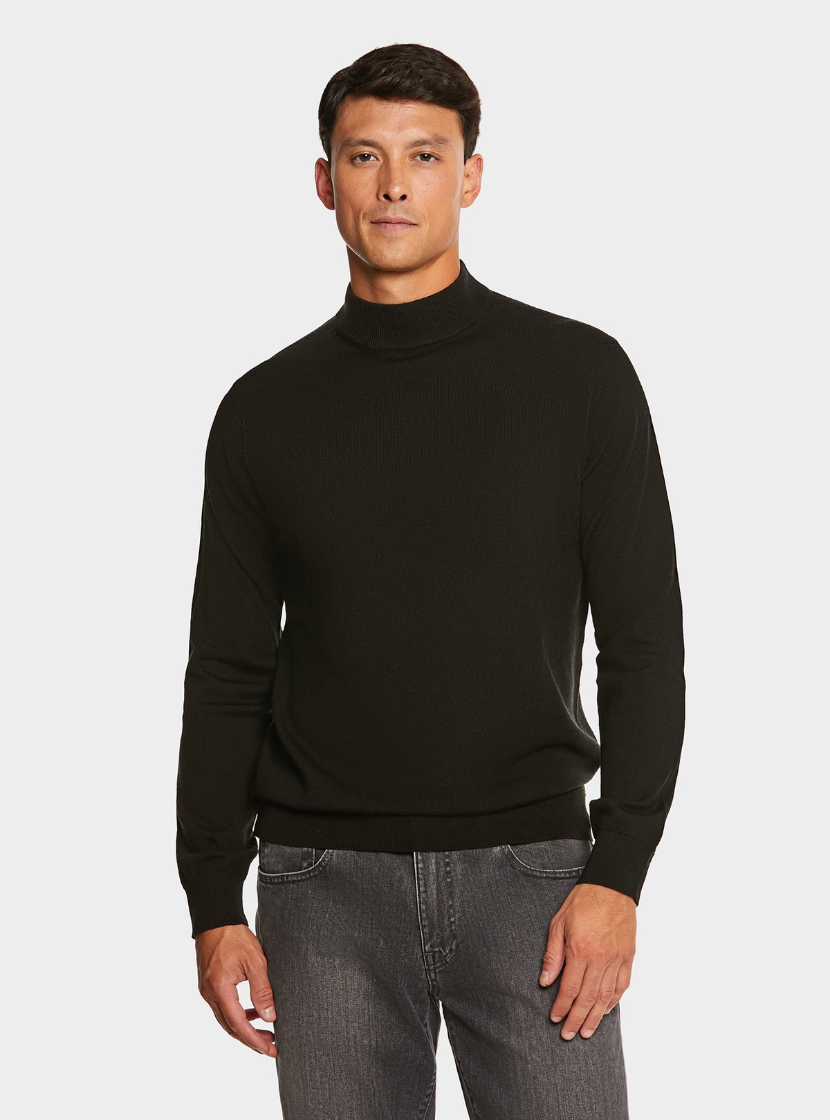 Maglia in pura lana merino mezzo collo alto