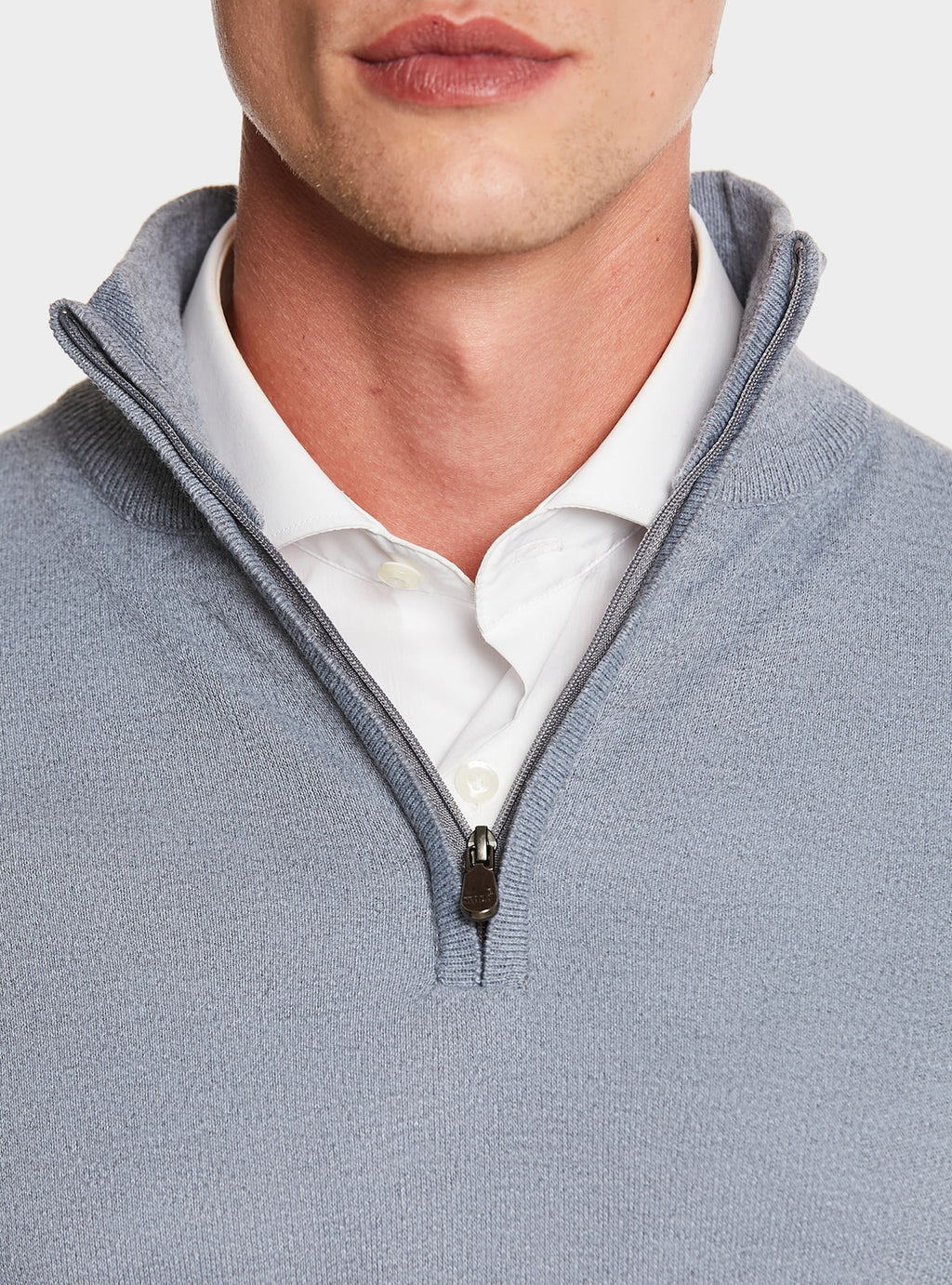 Maglia mezza zip tinta unita