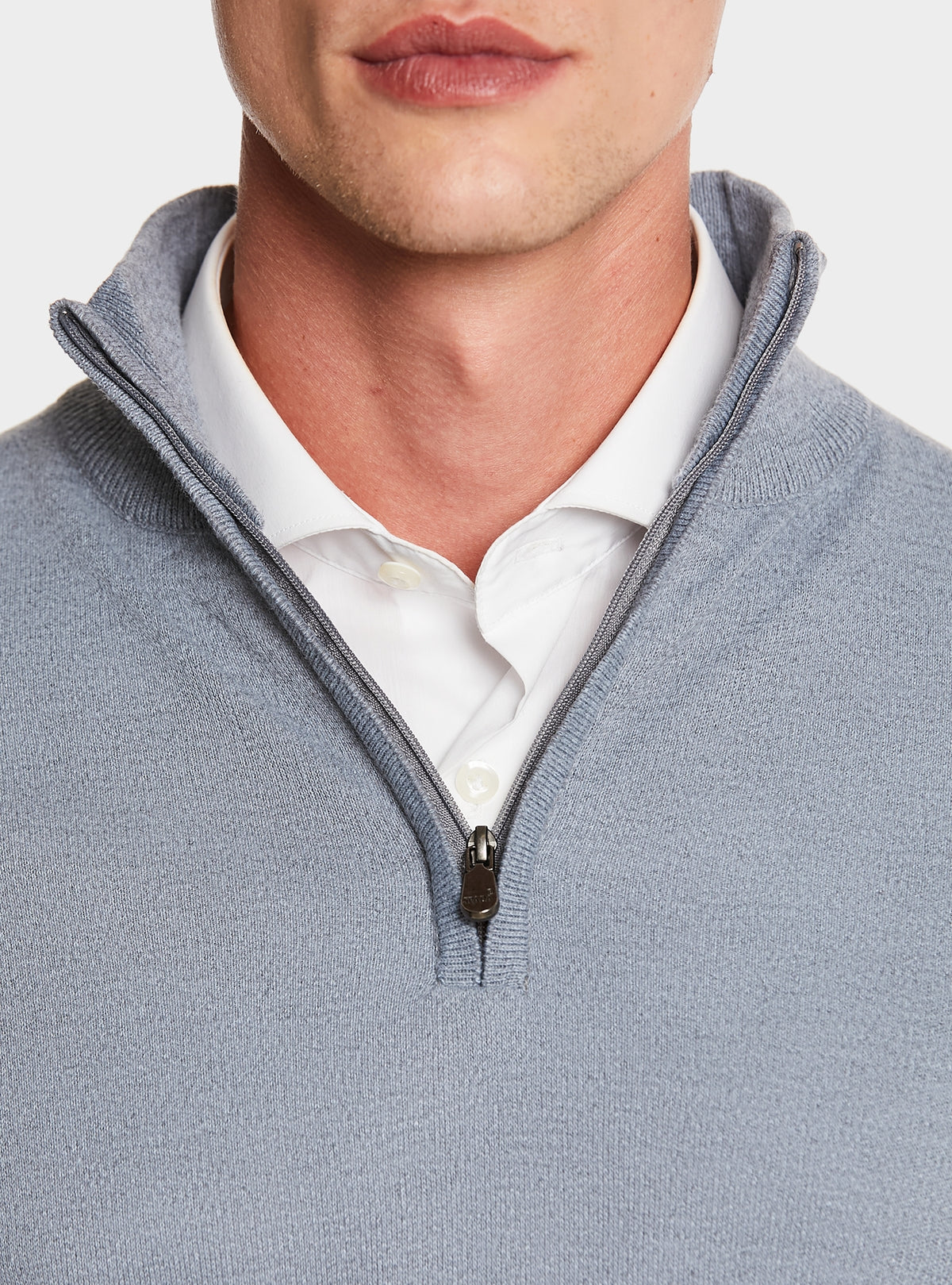 Maglia mezza zip tinta unita