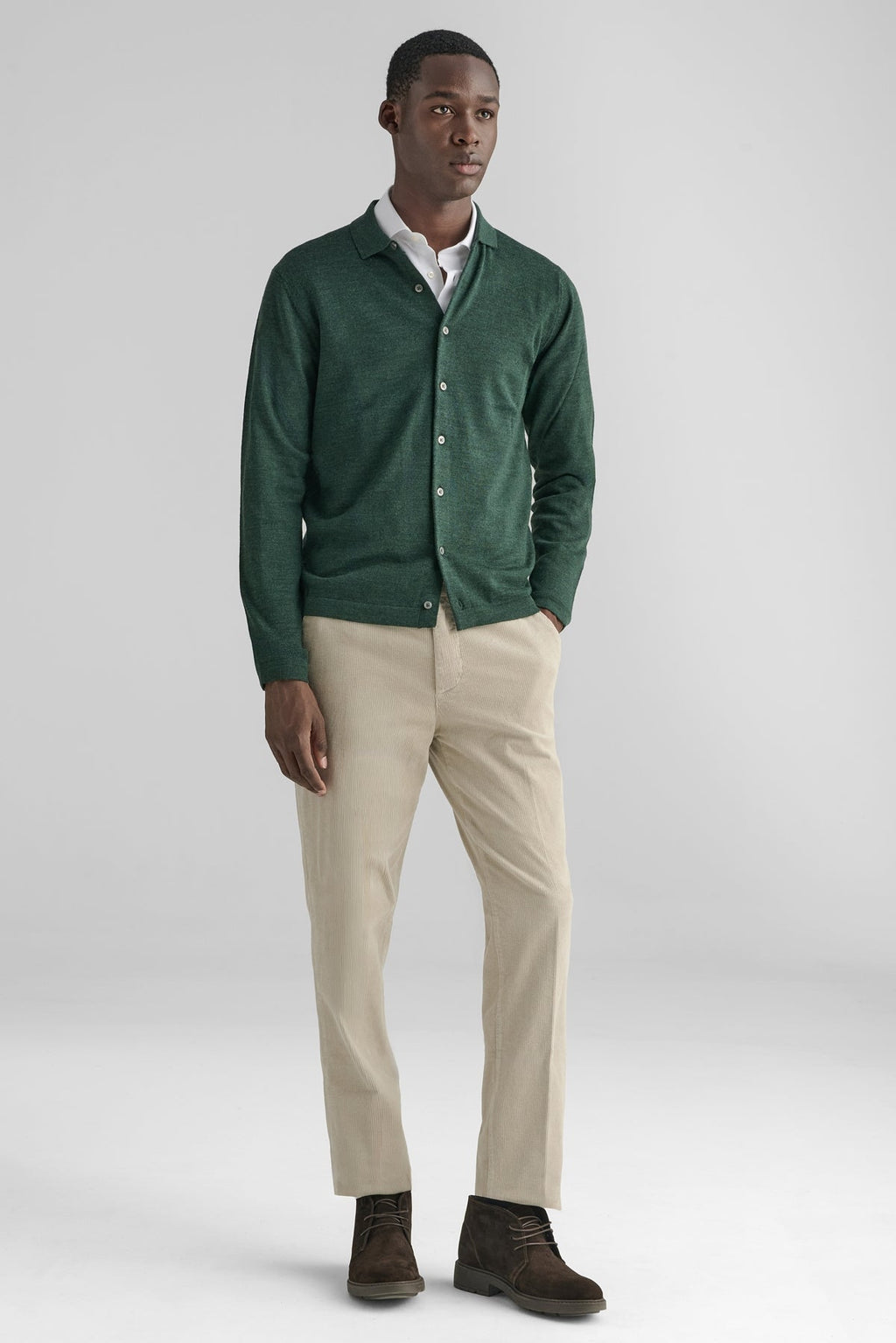 Polo camicia in maglia 100% Lana Merino