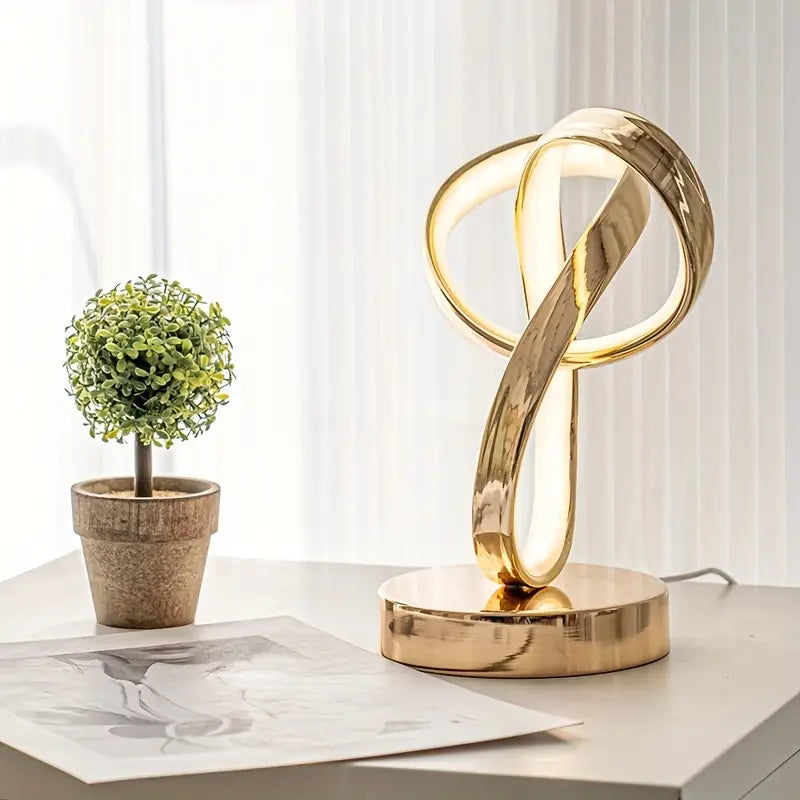 Space-themed USB Bedside Table Lamp - Golden-2