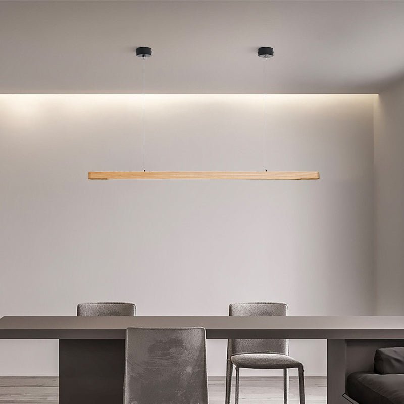 Geometric Solid Wood Tri-Color Pendant Light-5
