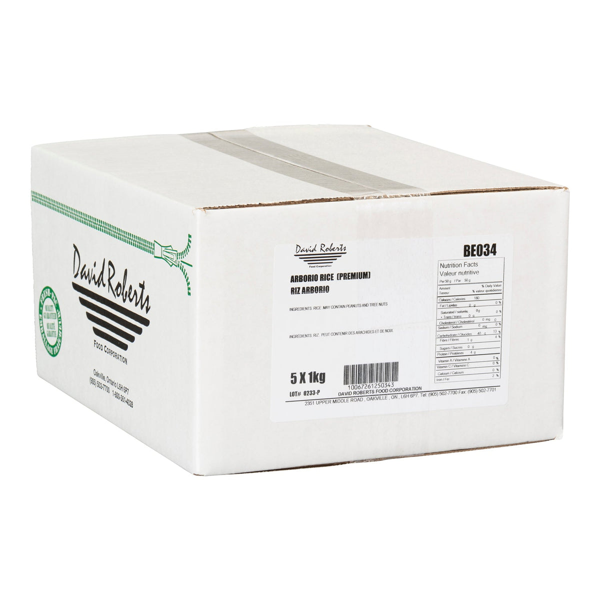 Rice Arborio Premium - 5 x 1 kg - David Roberts - Restaurant and Foodservice Ingredients - Canadian Distribution - Ships Free Within Canada on Orders Above CAD $199-1