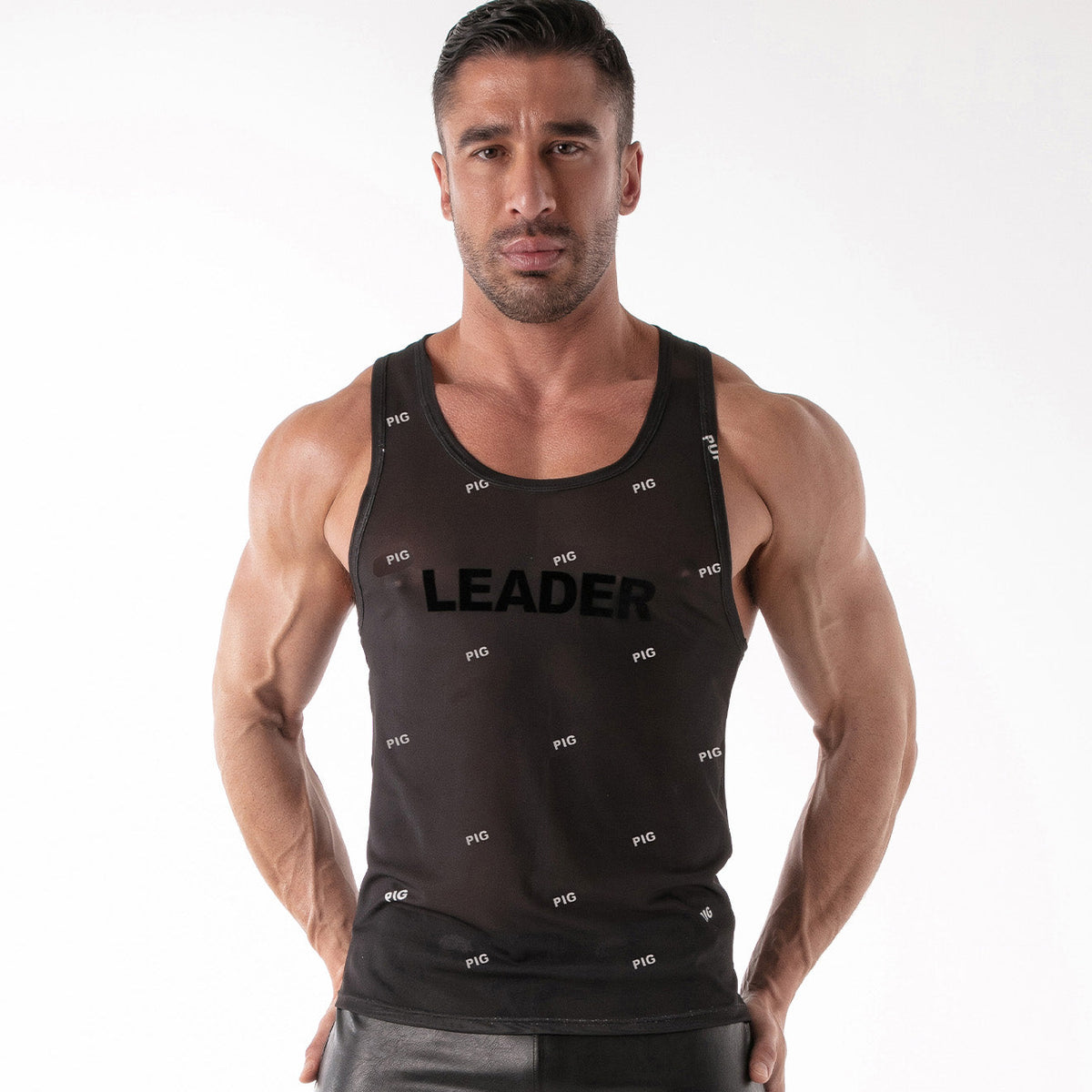 ID Mesh Tank Top - Pig Black-0