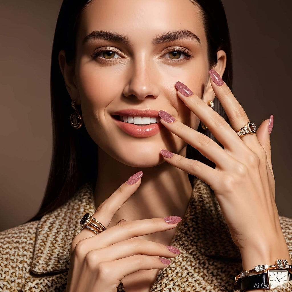 Gel Polish – RoseGold Glitters – DN102 – 7ml – HEMA Free-2