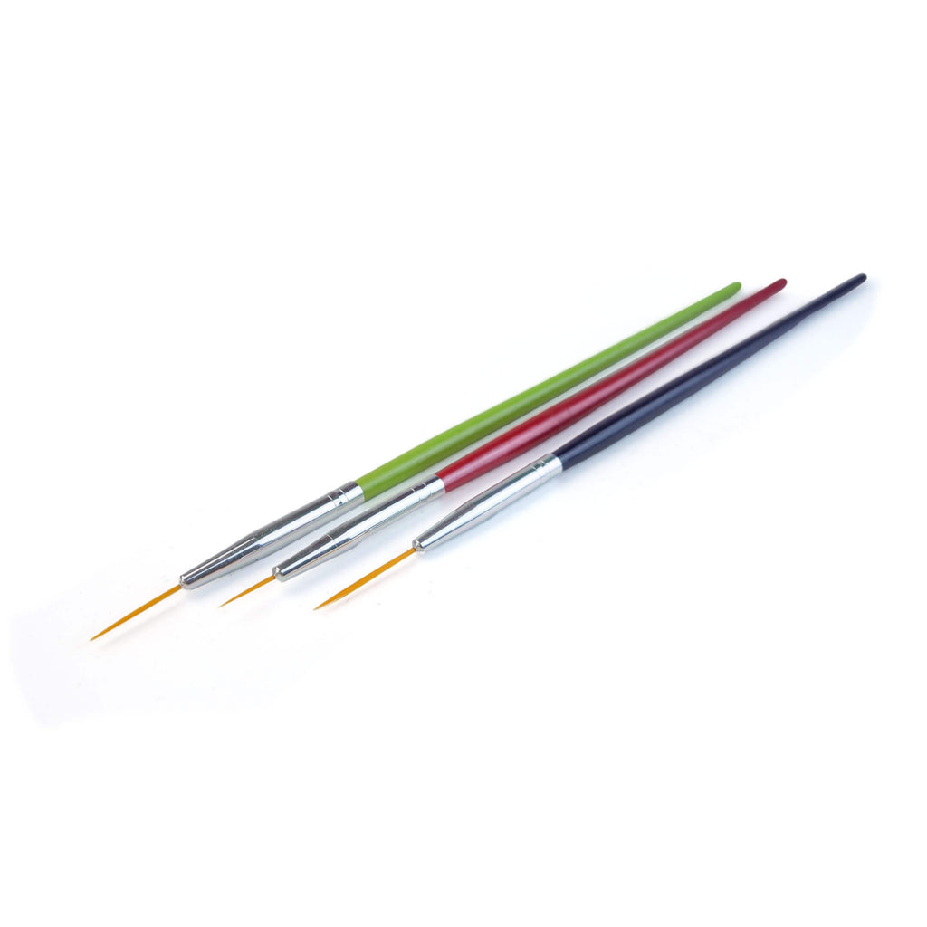 Nail Art Brush Set 3 pcs -Coloured-0