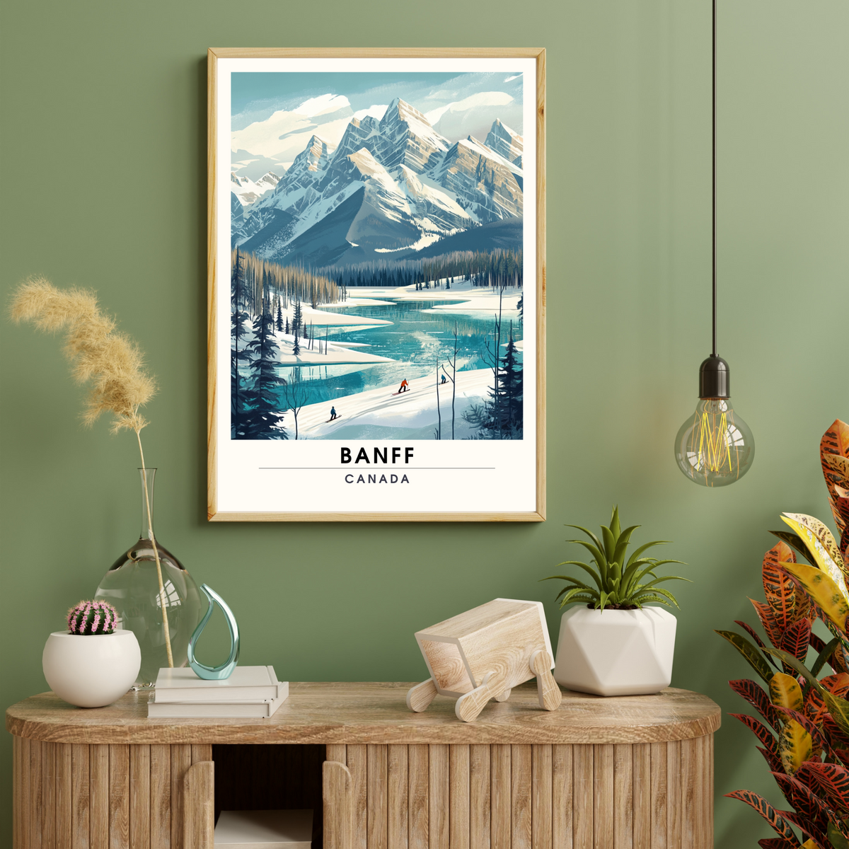 Affiche Banff, Suisse | impression Banff, Affiche de ski-1