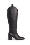 Canna Black Calf Leather Knee-High Riding Boots – 6.5cm Block Heel