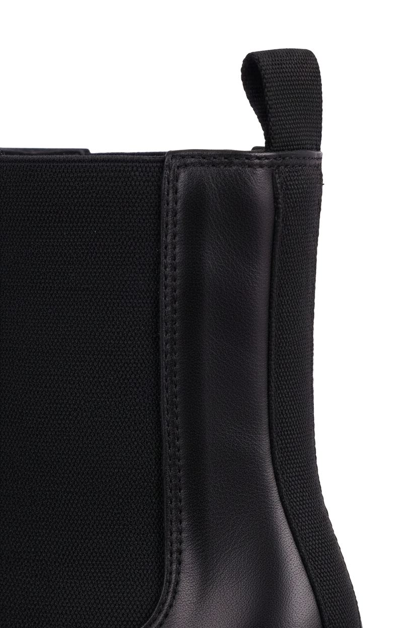 Canna Black Leather Chelsea Ankle Boots – 6.5cm Block Heel