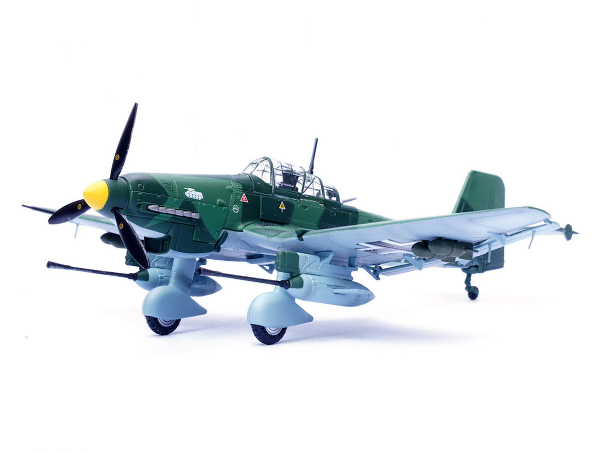 Junkers Ju 87G1 Stuka Bomber Aircraft "10.(Pz)/SG 2 Immelmann GS+MH Dubno Ukraine" (1944) German Luftwaffe "Wing" Series 1/72 Diecast Model by Panzerkampf-0