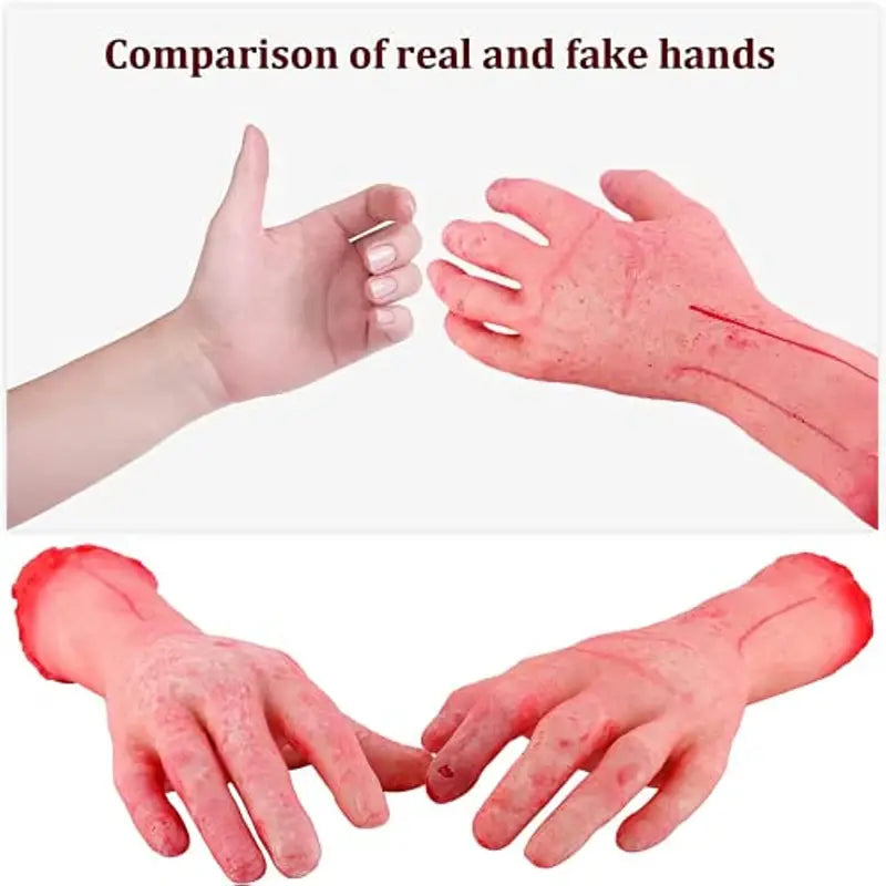 Gruesome Halloween Prop: Bloody Severed Human Arms-2