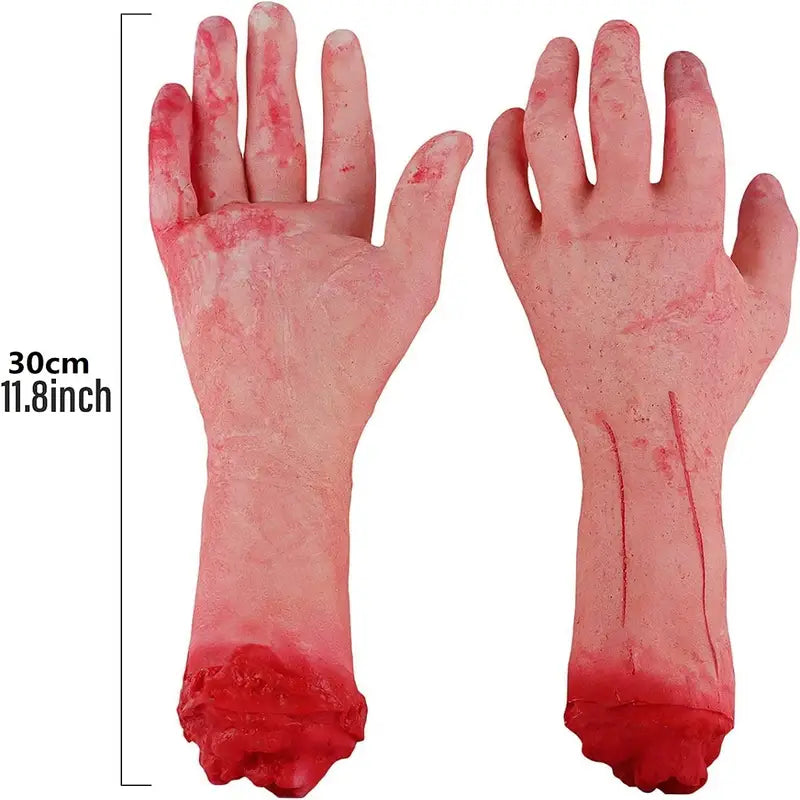 Gruesome Halloween Prop: Bloody Severed Human Arms-1