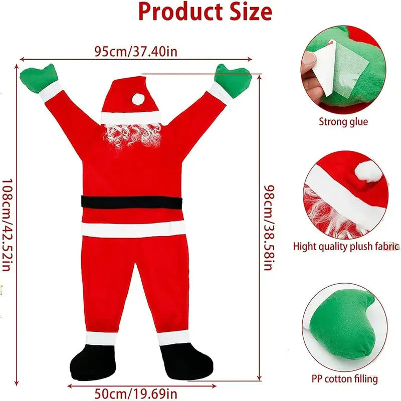Jolly Giant: Oversized Hanging Santa Claus for Festive Delight-4