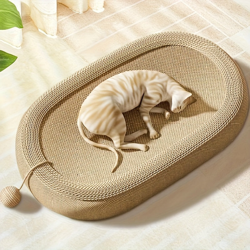 Ivory Cat Scratching Board and Bed Combo-2