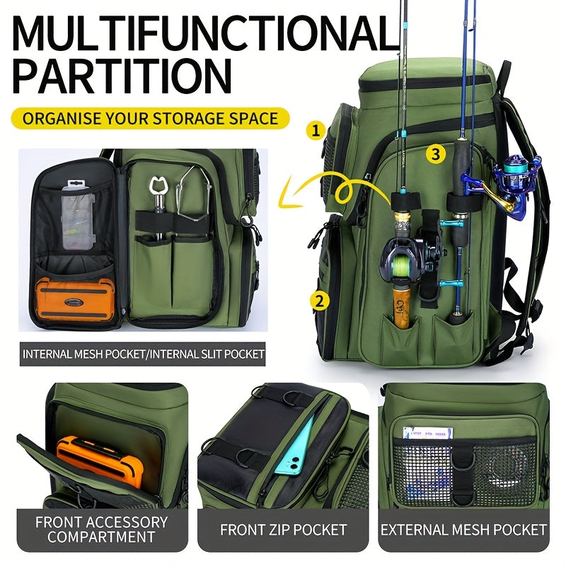 Fishing Backpack with Rod Holder & Tackle Box-1
