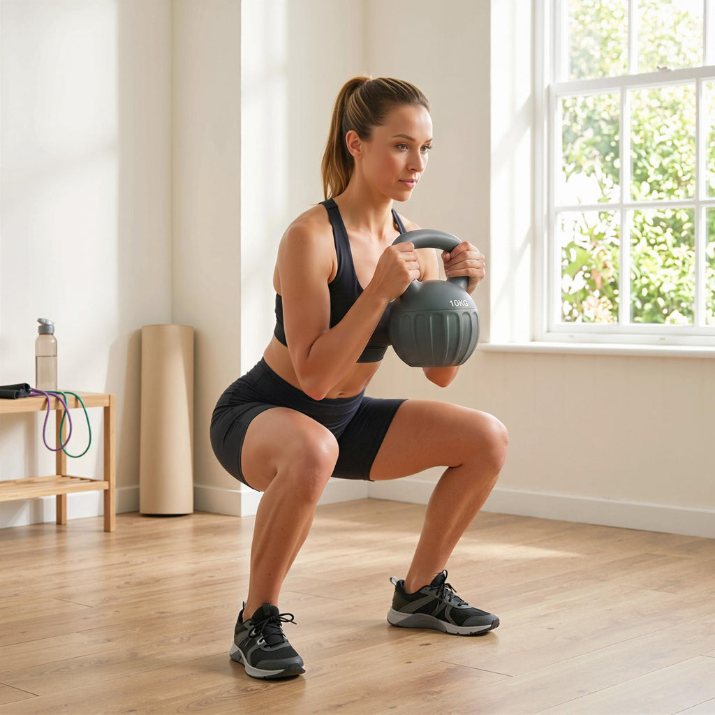 Kettlebell 10 kg, Haltère avec Poignée Antidérapante, Haltère à Boule, Musculation, Entraînement, pour Gym, Gris