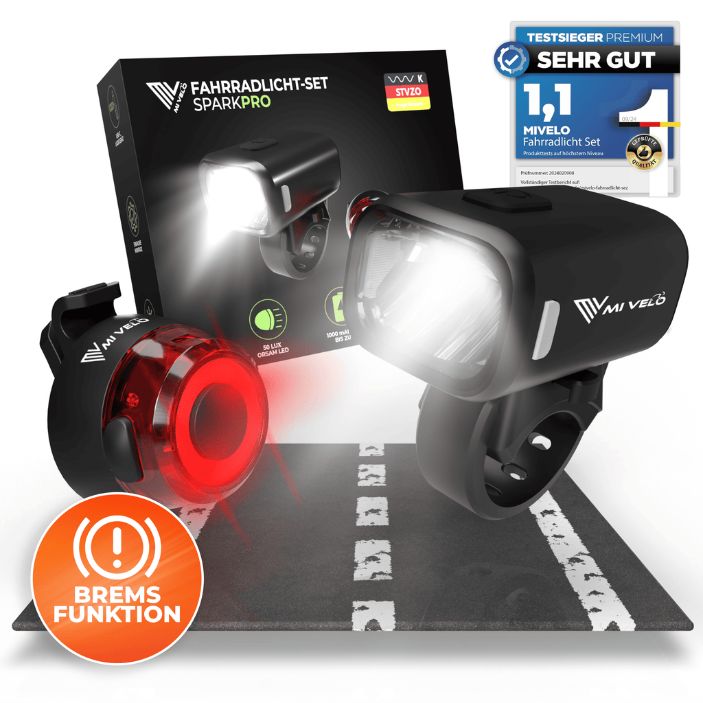 Mivelo Fahrradlampen Set SPARK PRO USB-0