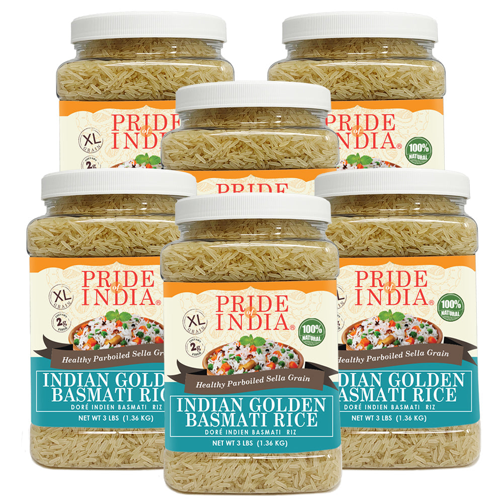 Extra Long Indian Golden Basmati Rice - Healthy Parboiled Sella Grain Jar-4