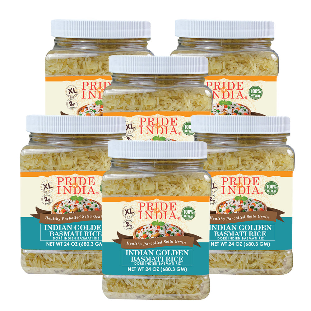 Extra Long Indian Golden Basmati Rice - Healthy Parboiled Sella Grain Jar-3