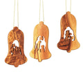 Olivenholz Krippen-Anhänger im 3er Set (ohne Rinde) | Baumschmuck & Weihnachtsdeko für Advent und Weihnachten-0