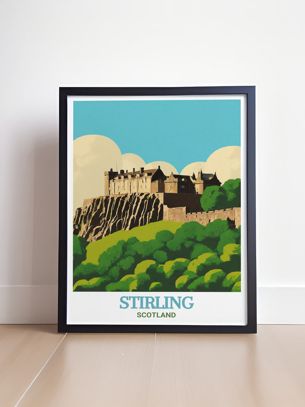 Stirling Castle Print - Stirling Wall Art - Scotland Framed Art - Scotland Vintage Poster-1