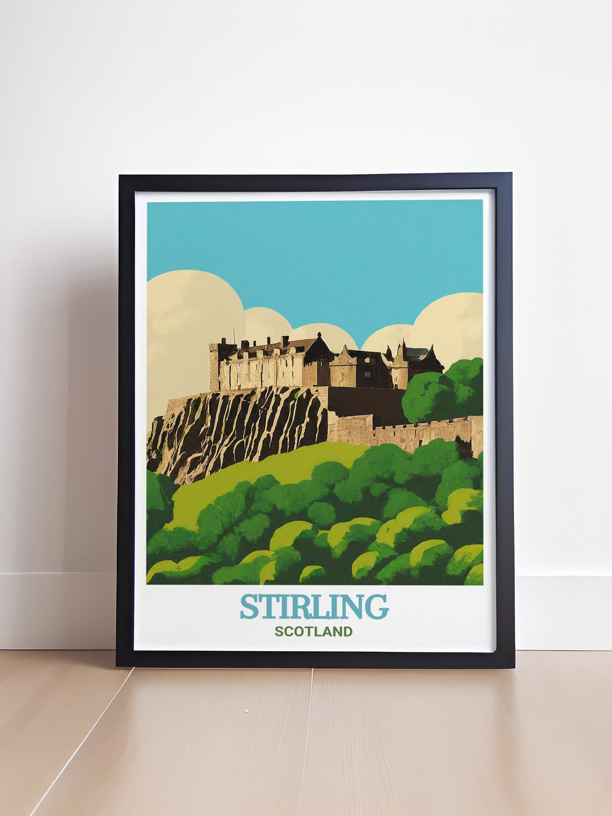 Stirling Castle Print - Stirling Wall Art - Scotland Framed Art - Scotland Vintage Poster-1