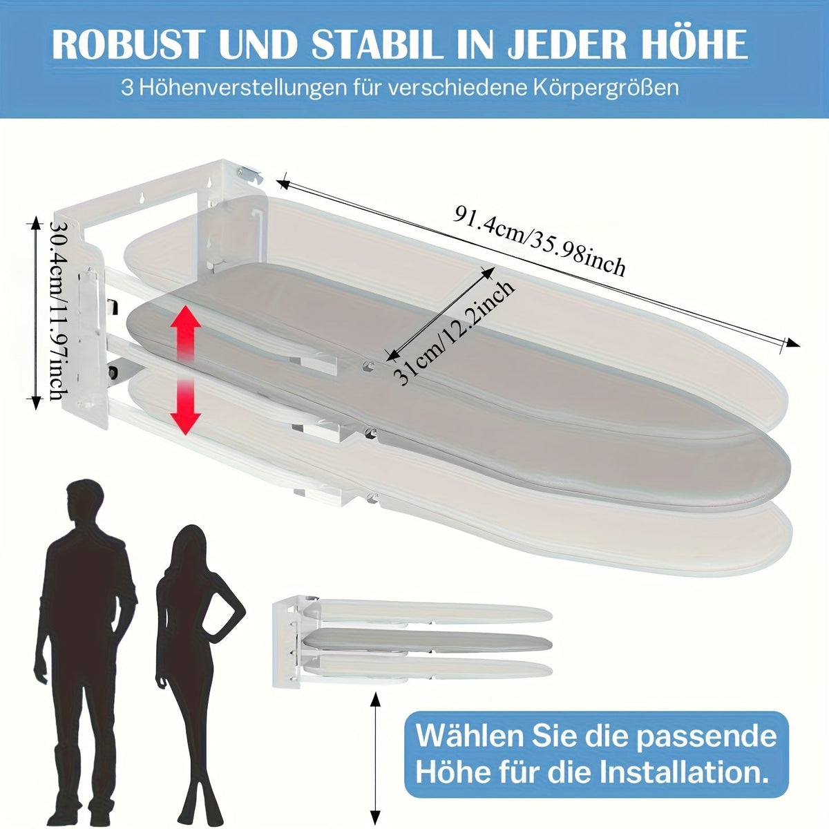 Wall-Mounted Foldable Ironing Board-2