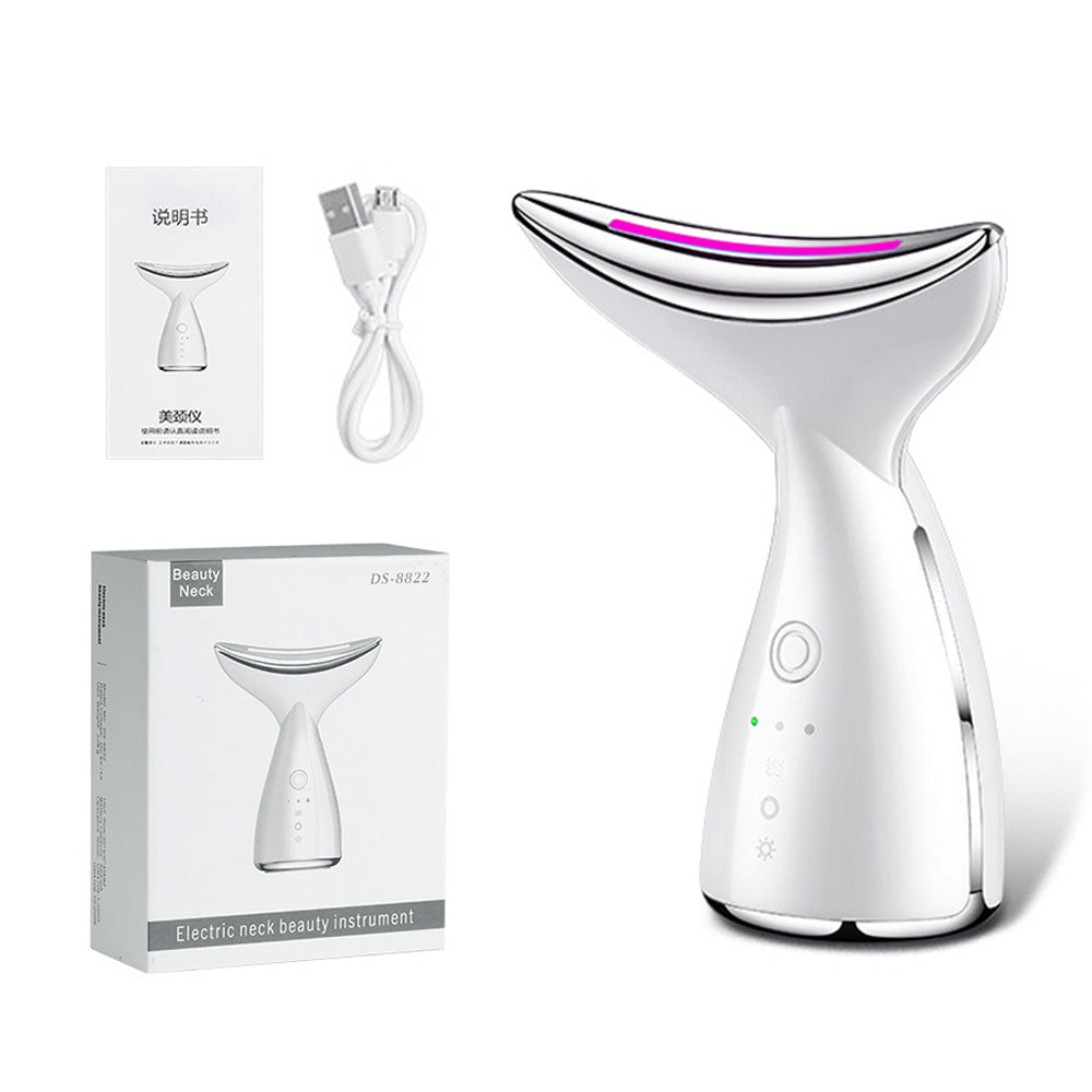 EMS Microcurrent Neck Face Beauty Device With 3 Colors LED Photon Therapy Skin Tighten Reduce Double Chin Face Lifting Devices-1
