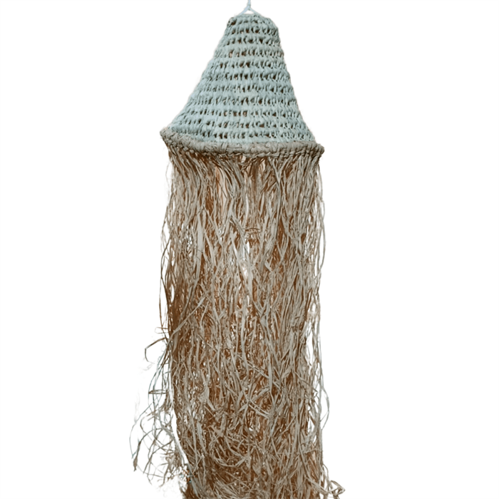 2 Raffia Chandeliers Leaves-0