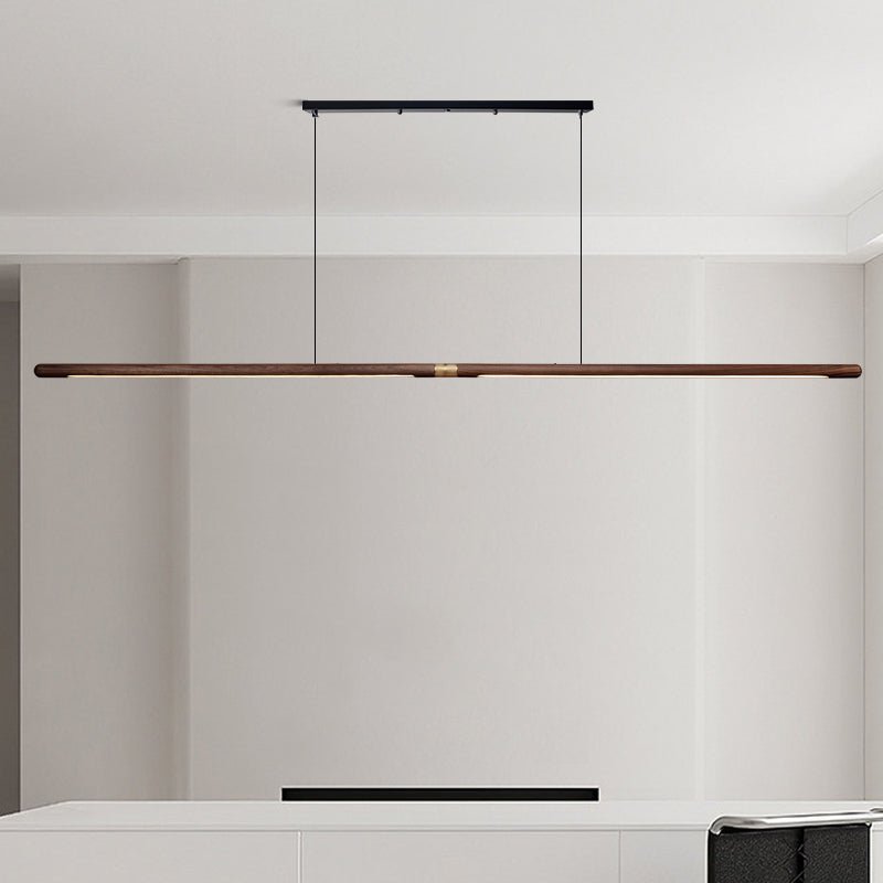 Contemporary Solid Wood and Brass Pendant Light-6