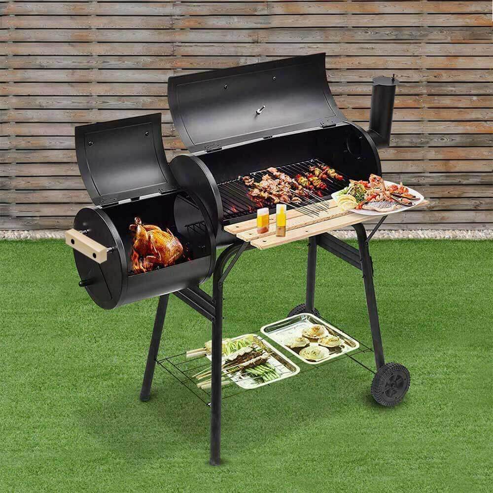 2in1 faszenes BBQ grill és smoker-1