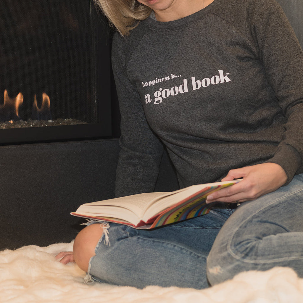 Women's Good Book Crew Sweatshirt, Charcoal