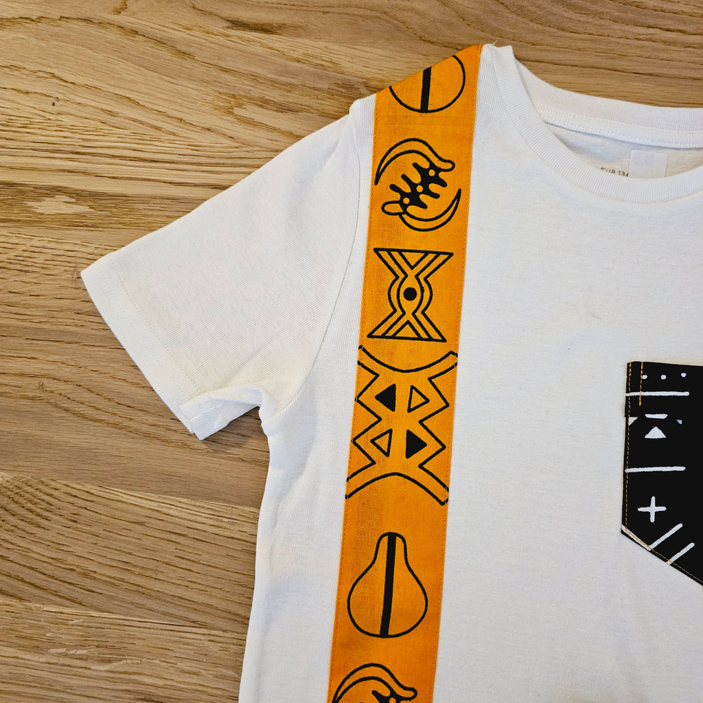 Kids T-shirt with African Ankara Print Detail | 100% cotton-1