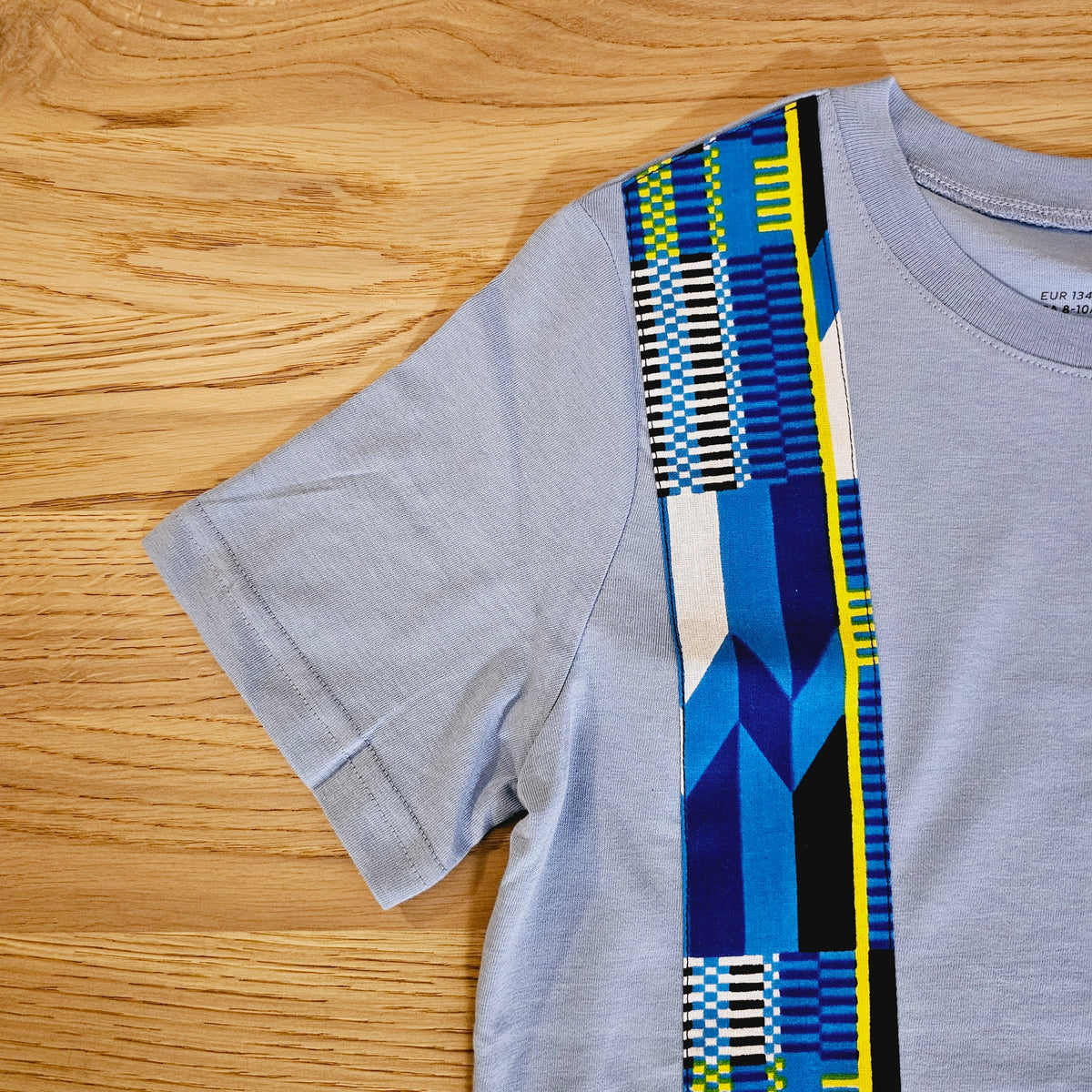 Kids T-shirt with African Ankara Print Detail | 100% cotton-1
