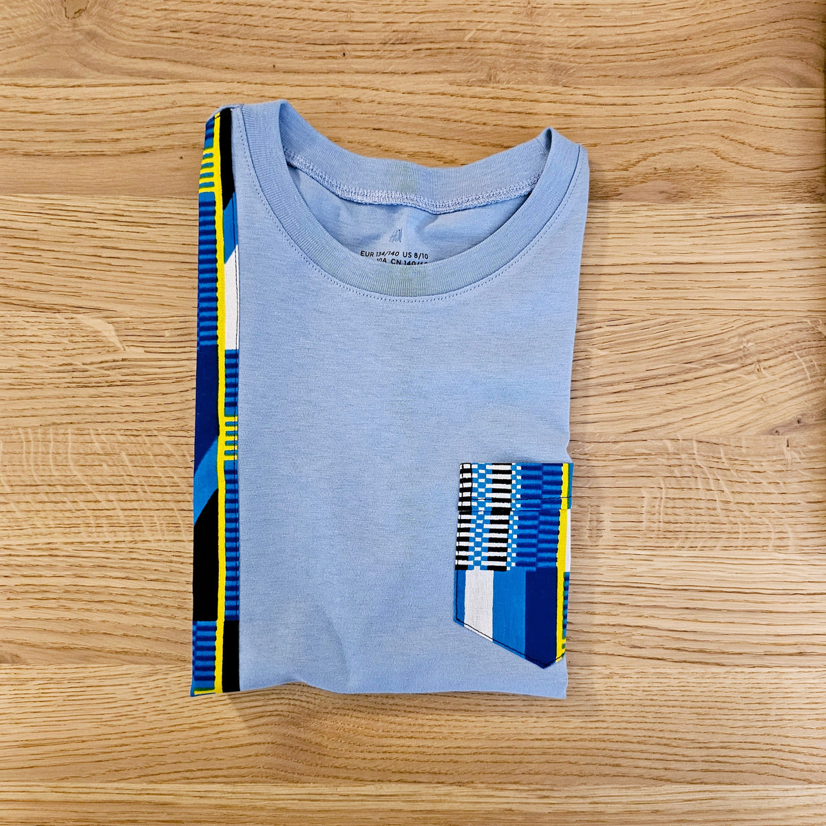 Kids T-shirt with African Ankara Print Detail | 100% cotton-4