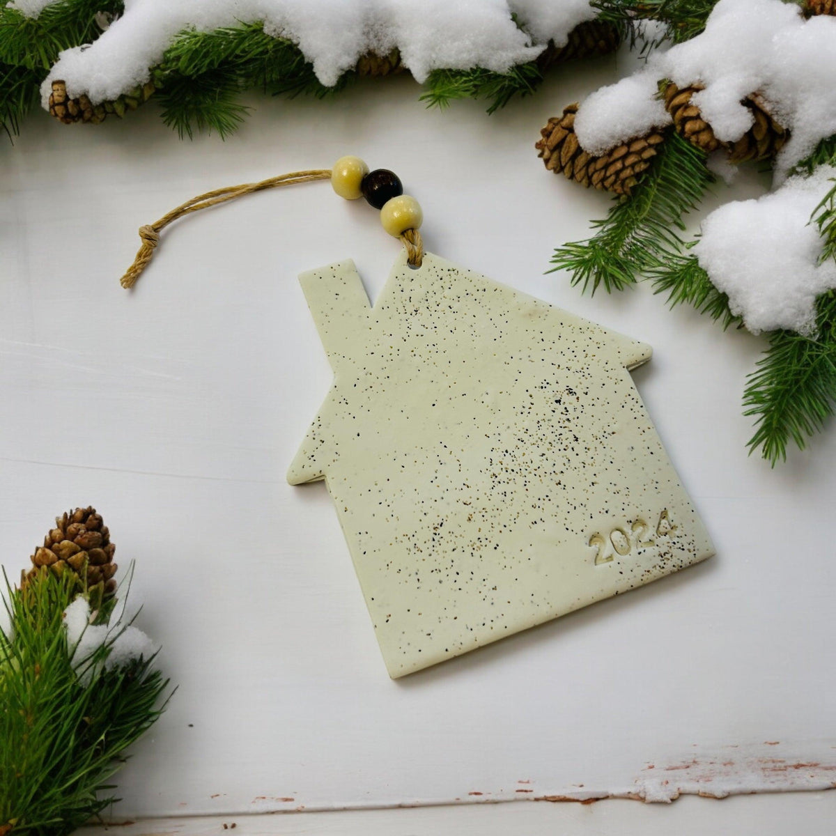2025 New Home Christmas Ornament Handmade from Clay & Nova Scotia Beach Sand-1