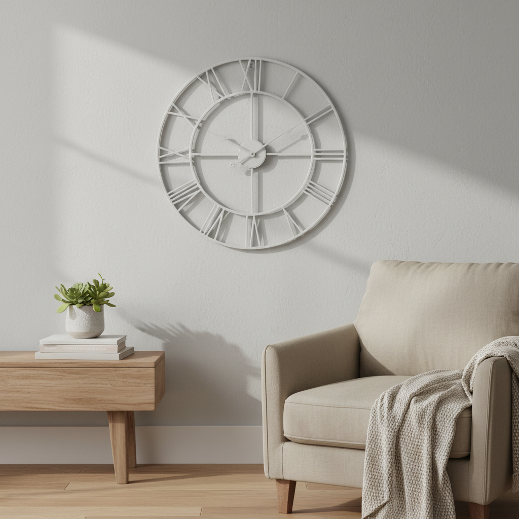 White Skeleton Wall Clock Home Wall Decor