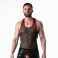 Mesh Tank Top Black w/ Red Detail-0