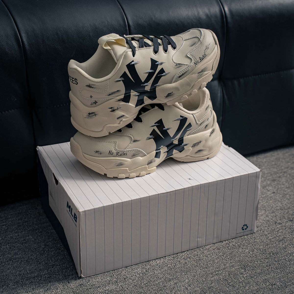 skor  MLB NY-logotypsneakers, graffiti-prankskor.
